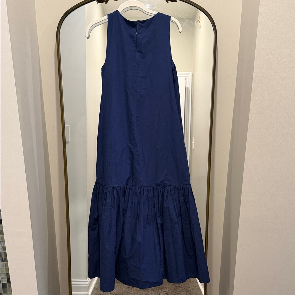The Drop Sleeveless Navy Maxi Dress with Ruffled Hem XXS - Picture 5 of 7